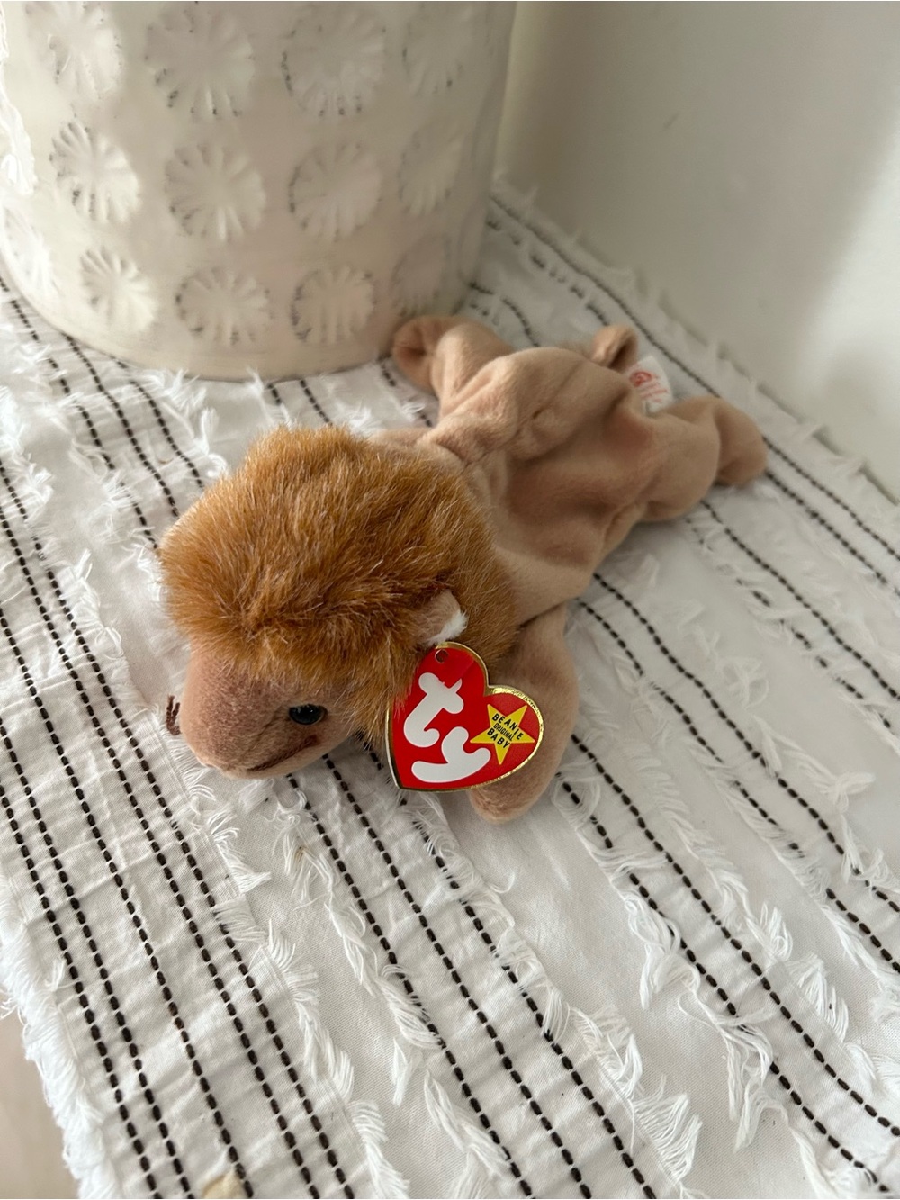 Vintage 1996 Ty Roary Beanie Baby Lion Plush Fluffy Mane
